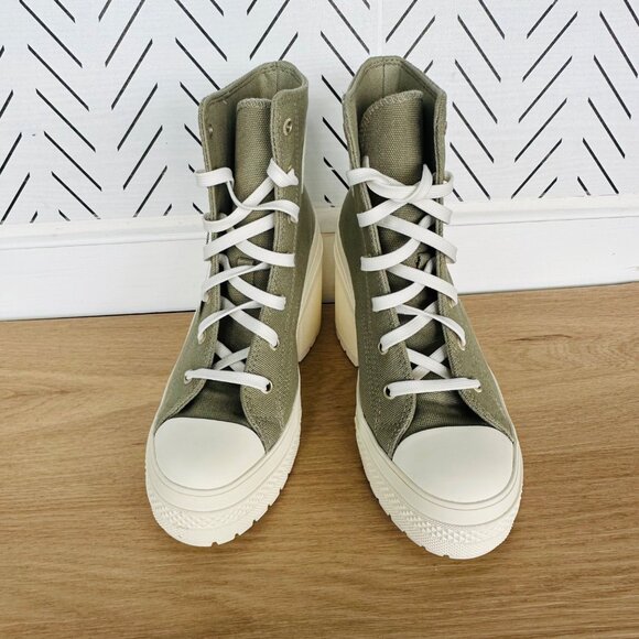 ⭐Converse Chuck 70 De Luxe Heel Platform Hi Sz 5.5 Men Shoes Boots Olive A11175C - Picture 3 of 9